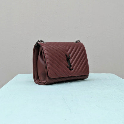 YSL Loulou [Inspired] Crossbody Bag - Wine Red