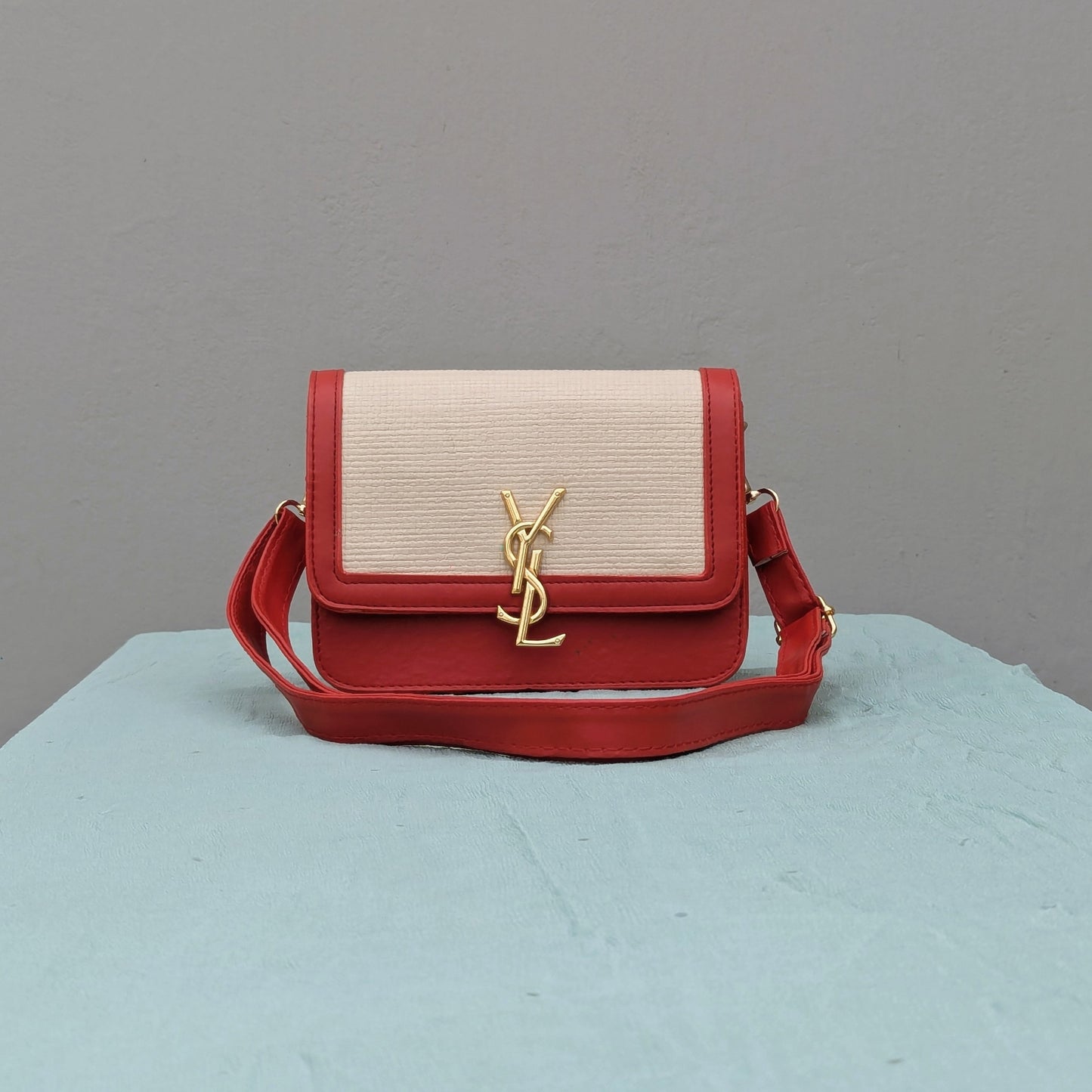 YSL Solferino [Inspired] Crossbody Bag - White and Red