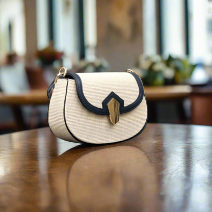 Celine Besace [Inspired] Crossbody Bag - White and Black